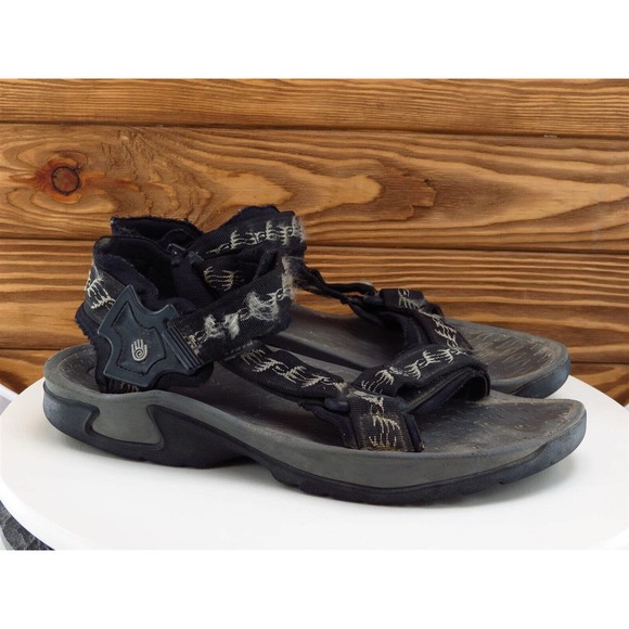 Teva Sz 10 Slip-On Sandals Black Synthetic Men Hook & Loop - Picture 4 of 10